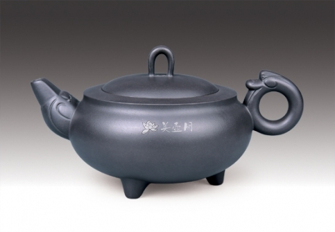 紫砂壶工艺艺术师恽建军作品环龙三足泥料美壶网