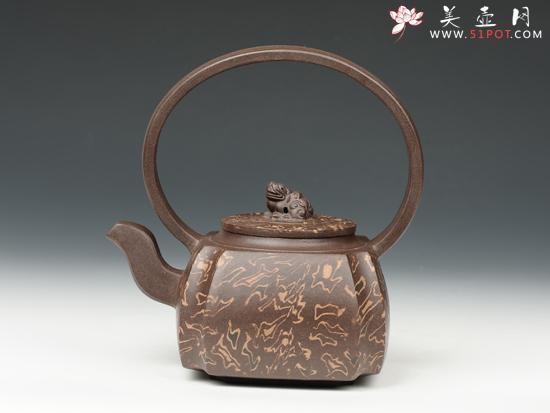 紫砂壶图片：抽角提梁 - 美壶网