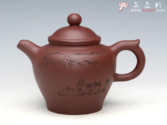 紫砂壶图片：古韵（紫泥）400ML - 美壶网