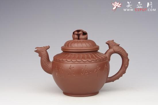 紫砂壶图片:何叶鸳鸯壶 清水泥 - 美壶网