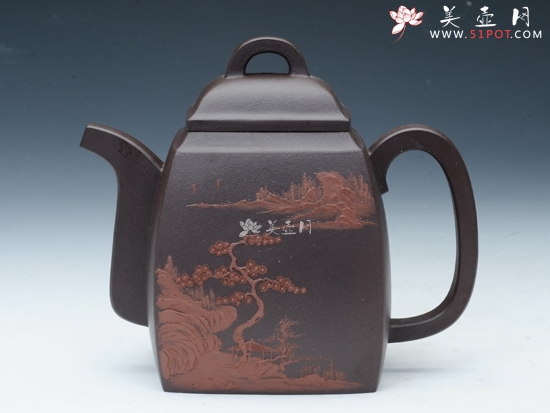 紫砂壶图片：汉方 400CC - 美壶网