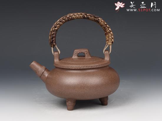 紫砂壶图片：回纹三足提梁 - 美壶网