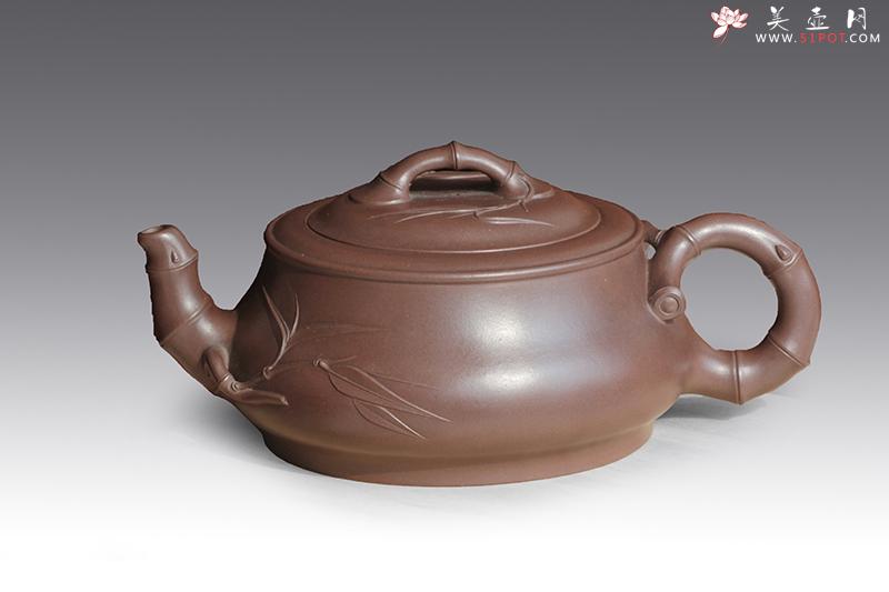 紫砂壶图片:扁古竹 - 美壶网