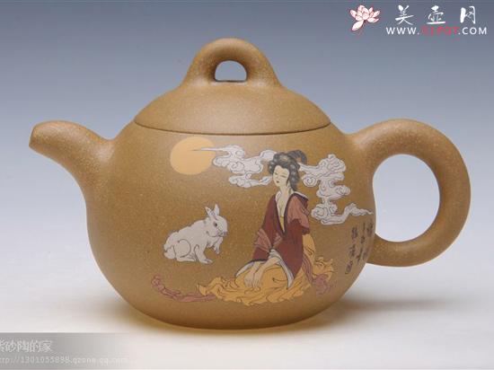 紫砂壶图片:彩绘石韵 - 美壶网