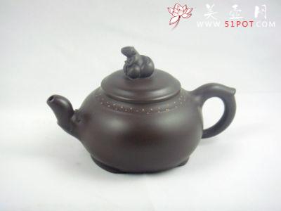 紫砂壶图片:十二生肖鼠(拼紫)200CC - 美壶网