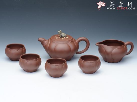 紫砂壶图片:青蛙莲子套壶 - 美壶网
