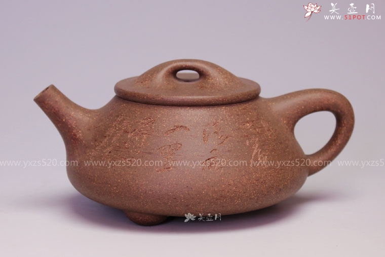 紫砂壶图片：《石瓢》泥料：老段泥 容量：300CC 吴越装饰 - 美壶网