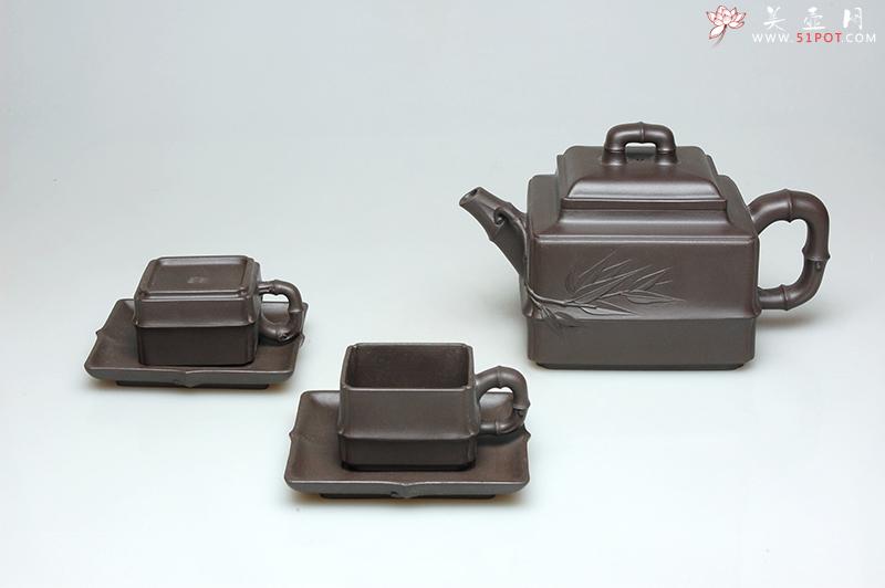 紫砂壶图片:玉泉方竹套壶 - 美壶网