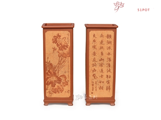 紫砂壶图片：四方帽筒 - 美壶网