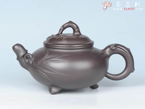 紫砂壶图片:三足梅竹 - 美壶网