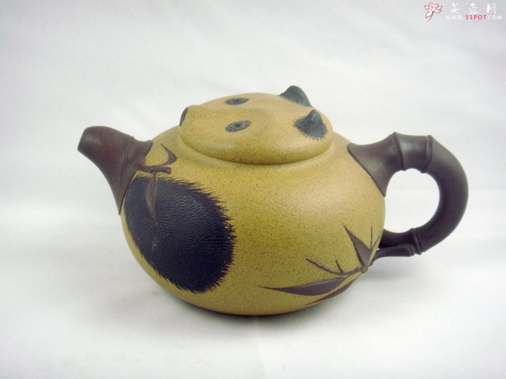 紫砂壶图片:熊猫壶(团泥)300CC - 美壶网