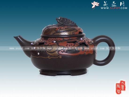 紫砂壶图片:龙头老大金丝壶 - 美壶网