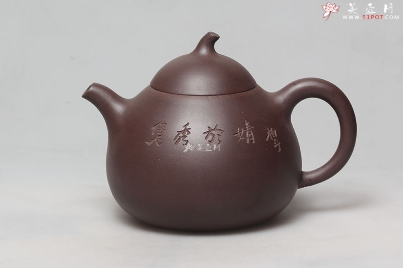 紫砂壶图片：茄段（苏柏斗书画、庄婧陶刻） - 美壶网