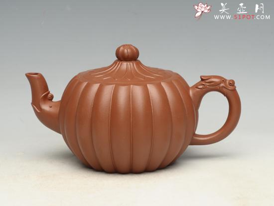 紫砂壶图片：龙头菊  泥料：红泥 - 美壶网