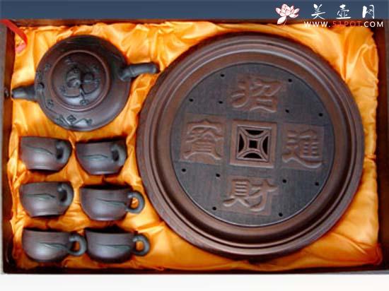 紫砂壶图片：招财进宝茶海 - 美壶网