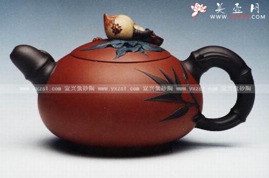 紫砂壶图片：竹寿壶 - 美壶网
