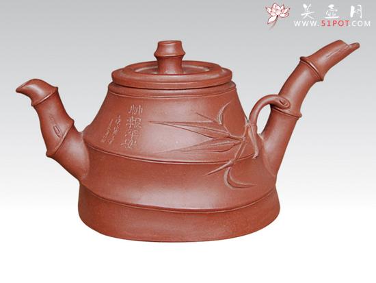 紫砂壶图片:竹段  紫泥  3... - 美壶网