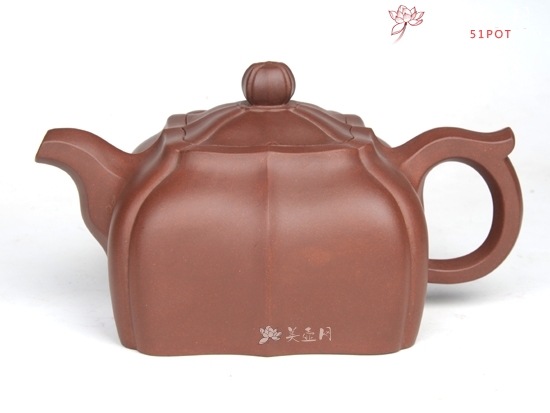 紫砂壶图片：四方筋囊壶  45... - 美壶网