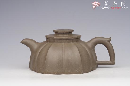 紫砂壶图片:六瓣转轮壶 天清泥 - 美壶网