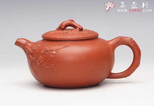 紫砂壶图片：朱泥梅花壶 - 美壶网