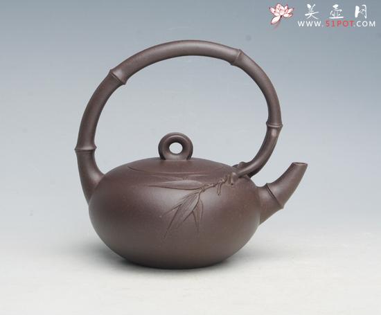 紫砂壶图片：竹节提梁 - 美壶网