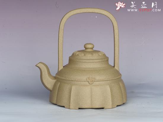 紫砂壶图片：裙花提梁 - 美壶网