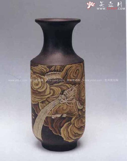 紫砂壶图片:云龙瓶 - 美壶网