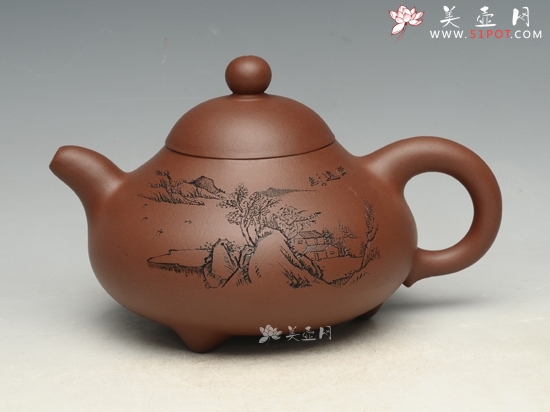 紫砂壶图片：三足玉乳     泥料：清水泥  容量：400cc - 美壶网