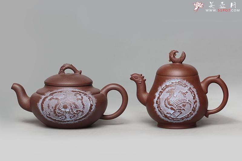 紫砂壶工艺艺术师王锡军作品四大神兽之玄武、朱雀壶泥料美壶网