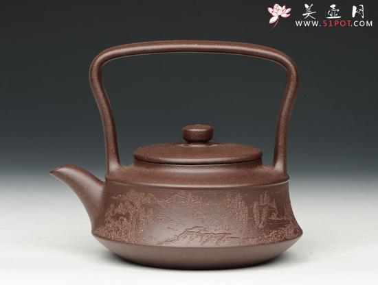 紫砂壶图片:山水提梁 - 美壶网