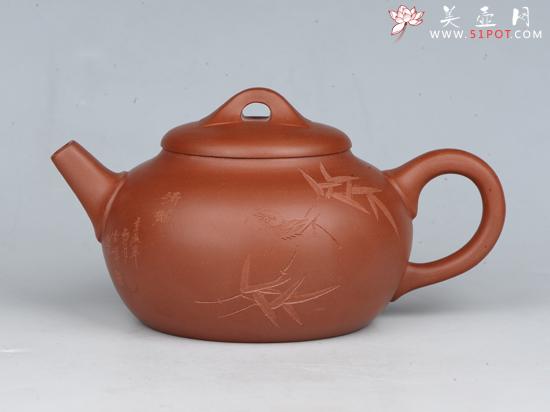 紫砂壶图片:雅韵 容量:200cc 泥料:小红泥 - 美壶网