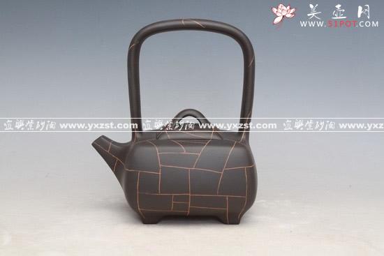 紫砂壶图片:兰色提梁 - 美壶网