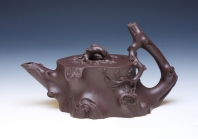 近現代・紫砂壺・梅花樹壺・汪寅仙・原礦紫泥・茶具・茶道品
