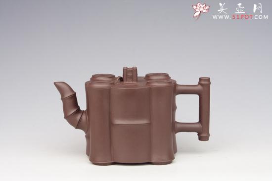 紫砂壶图片:五头竹 紫泥 - 美壶网
