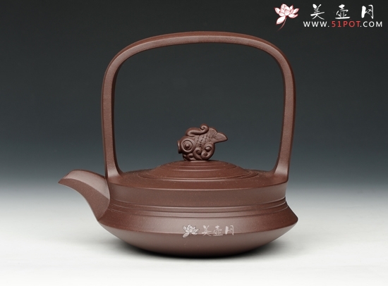 紫砂壶图片：鱼壶提梁 - 美壶网