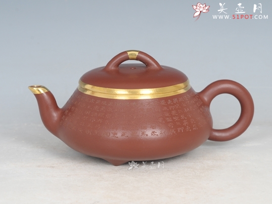 紫砂壶图片：包金石瓢 - 美壶网