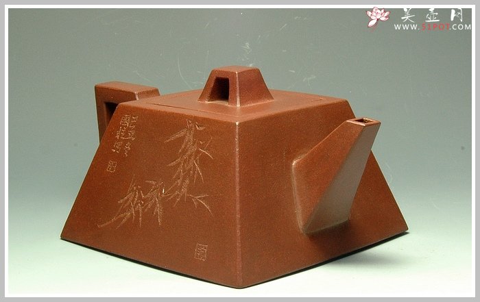 紫砂壶图片：全手升方 - 美壶网