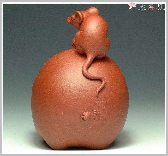 紫砂壶图片：鼠钱系列-鼠钱猪福 - 美壶网