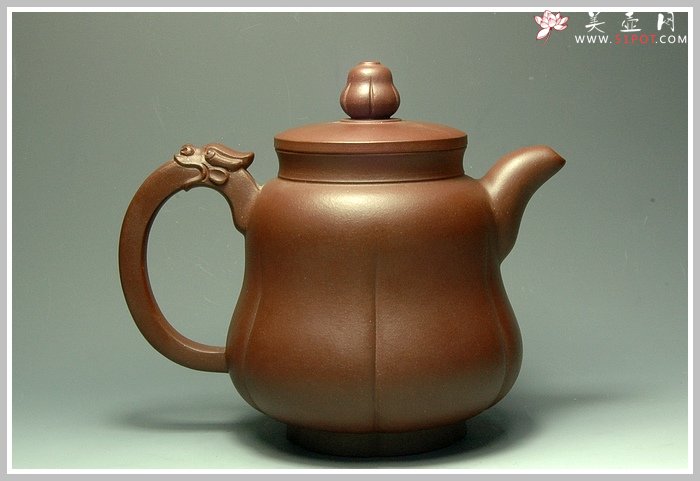 紫砂壶图片：龙莲壶 大气精细 - 美壶网