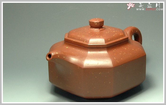 紫砂壶图片：全手工点砂八方侧角 - 美壶网