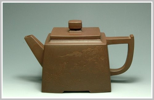 刘骐伟紫砂壶 低四方 原矿紫泥