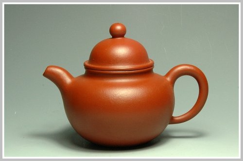 周丽萍紫砂壶 朱泥小掇球 原矿朱泥
