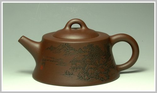 江峰紫砂壶 鱼罩 原矿紫泥