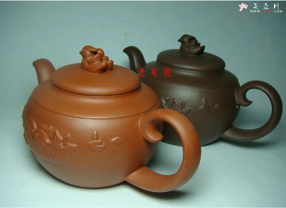 紫砂壶图片：鸳鸯壶 - 美壶网