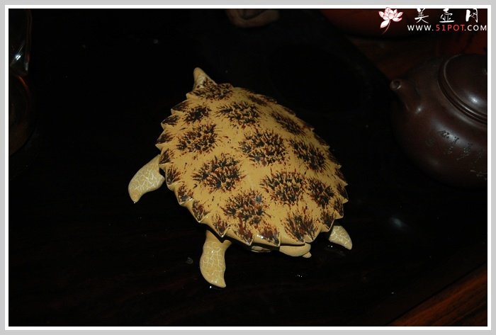 紫砂壶图片：黄金海龟 精细如生 - 美壶网