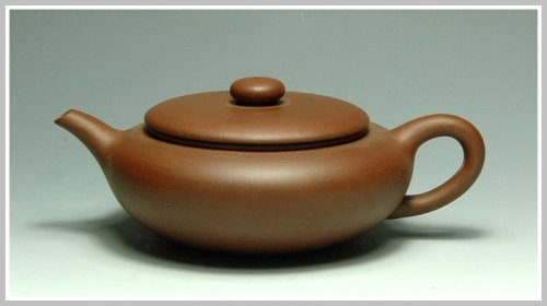 周丽萍紫砂壶 扁圆 原矿紫泥