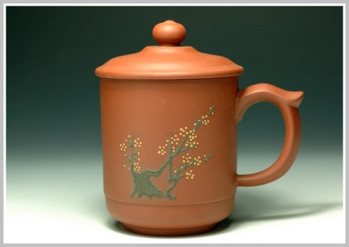 紫砂盖杯紫砂壶 花树杯 原矿清水泥