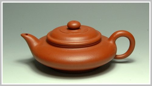 刘骐伟紫砂壶 朱泥虚扁 原矿朱泥