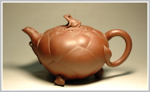 范小龙紫砂壶 青蛙莲子 原矿底槽清