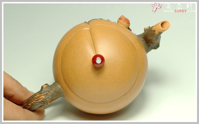 紫砂壶图片：全手一套寿桃套壶 - 美壶网